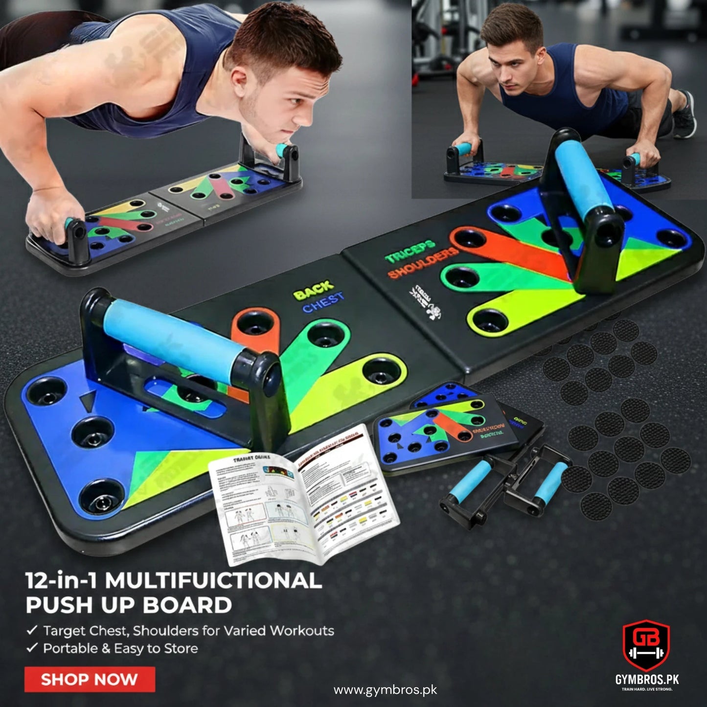 12 In 1 Pushups Board - Multi-Functional Body Workout Board - High-Quality Exercise Tool for Pushup and Pullups