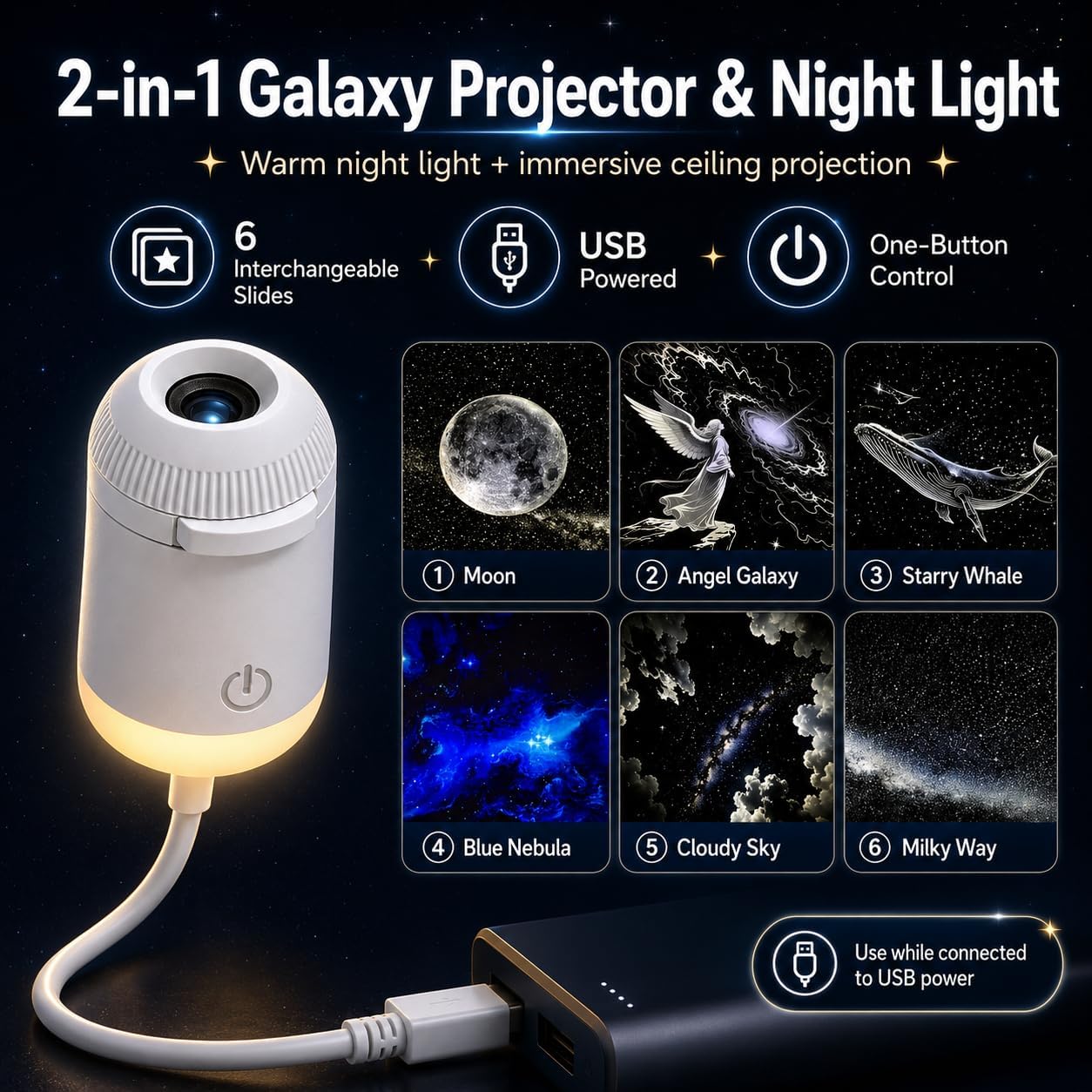 10 lens - Galaxy Projector Night Lemp with Premium Quality