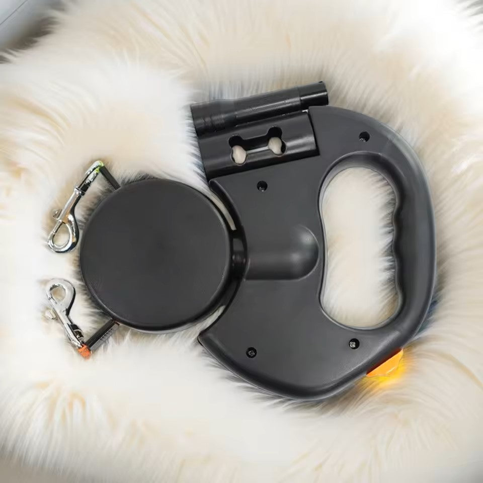 Retractable Double Dog Leash with LED Light – No Tangle Dual Dog Walking Leash
