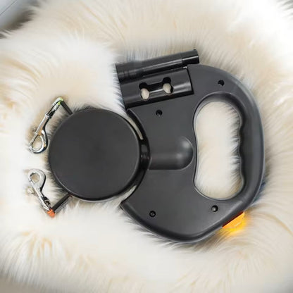 Retractable Double Dog Leash with LED Light – No Tangle Dual Dog Walking Leash