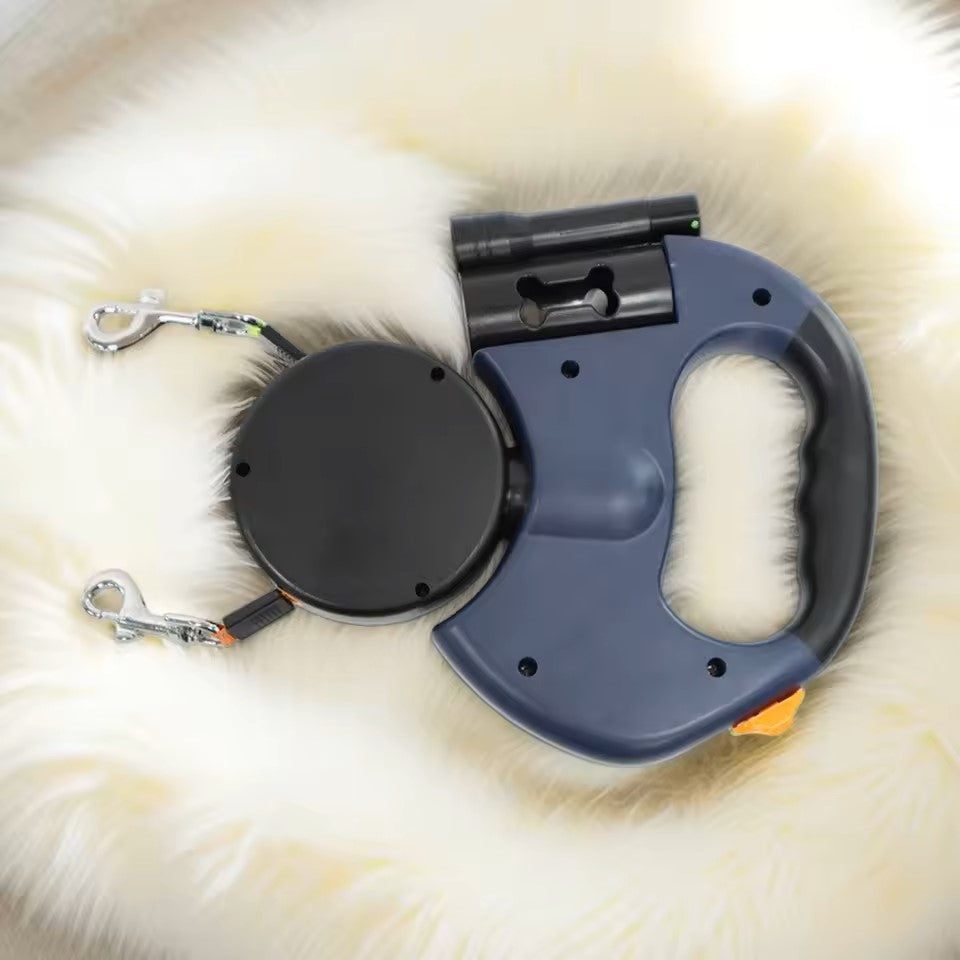 Retractable Double Dog Leash with LED Light – No Tangle Dual Dog Walking Leash
