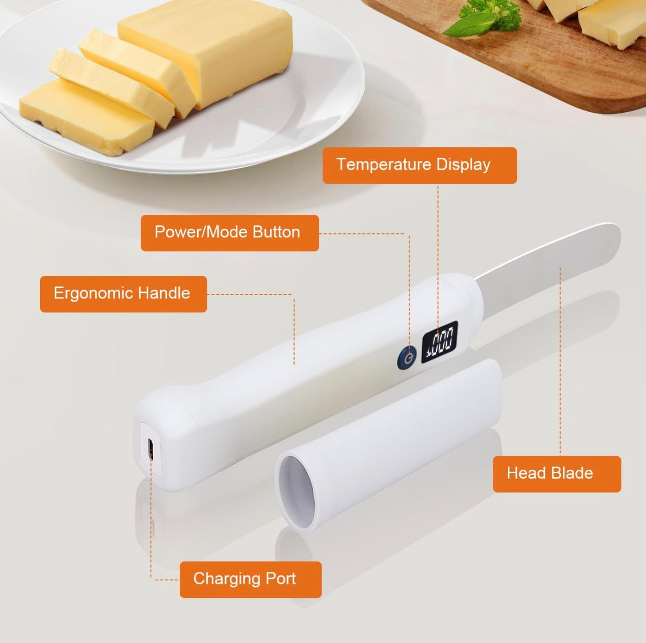 Electric Heated Butter Spreader Knife | Multipurpose Butter, Cheese & Spread Cutter - View 5