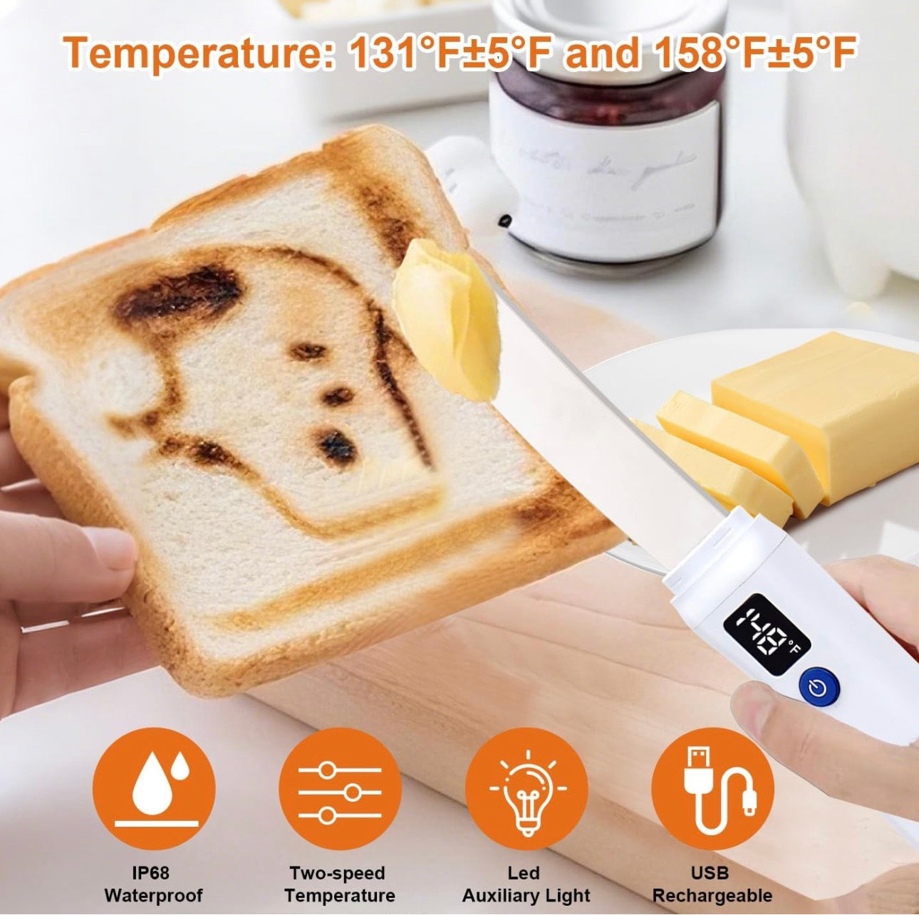 Electric Heated Butter Spreader Knife | Multipurpose Butter, Cheese & Spread Cutter - View 4