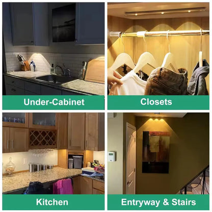 Ultra-Slim LED Motion Sensor Cabinet Light, Rechargeable, USB powered, no wiring required