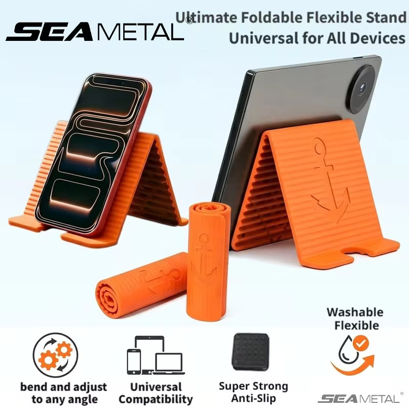 SEAMETAL Universal Silicone Phone Holder Portable Foldable Smartphone Bracket Tablet Stand for All Phone Tablet Laptop Devices