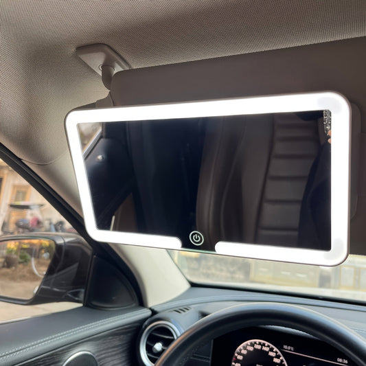 Sun Visor Touch Sensitive LED Three-color Adjustable Makeup Mirror