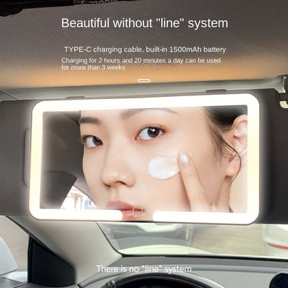 Sun Visor Touch Sensitive LED Three-color Adjustable Makeup Mirror